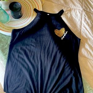 Thin cheetah print heart mama tank. Brand new without tag Size XLrg